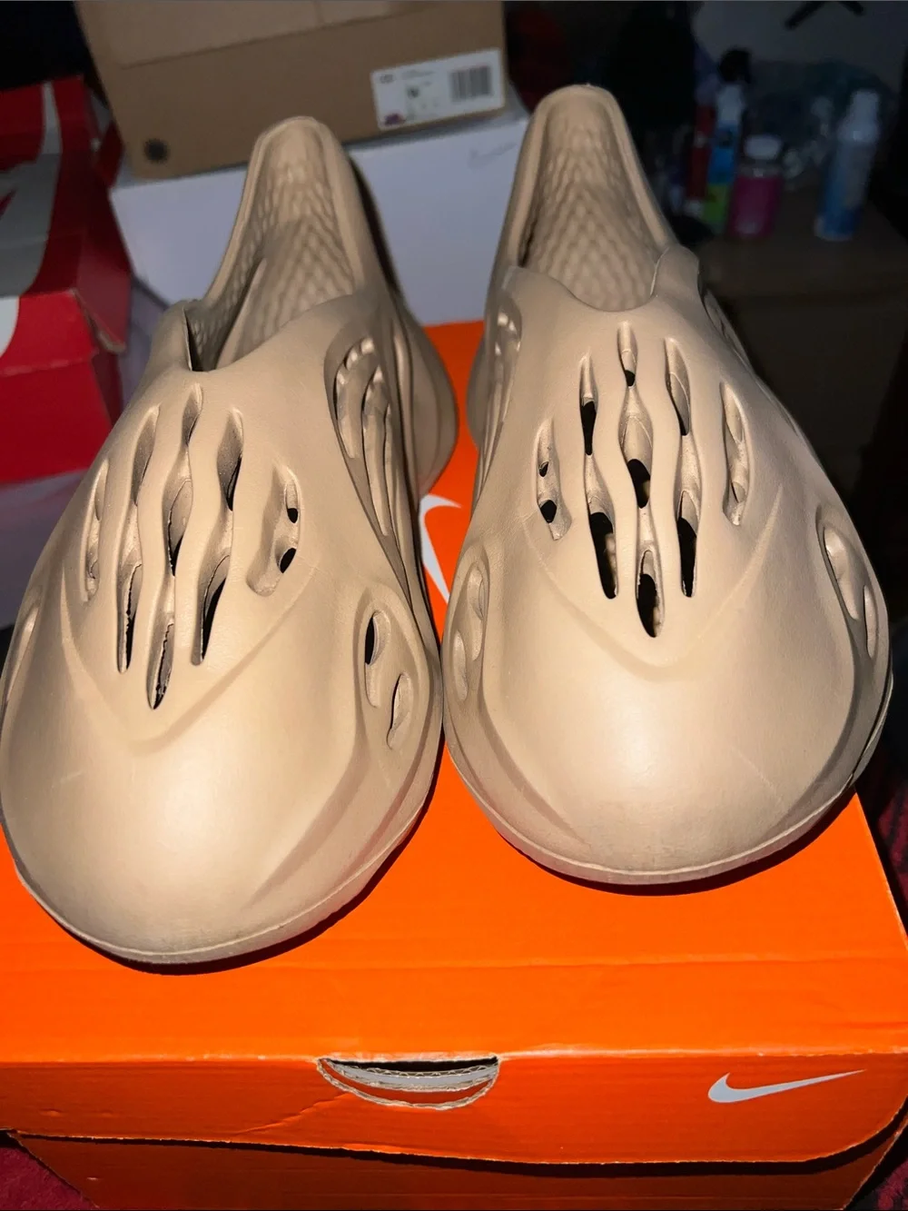 adidas Men’s Slip-On Foam Shoes Beige